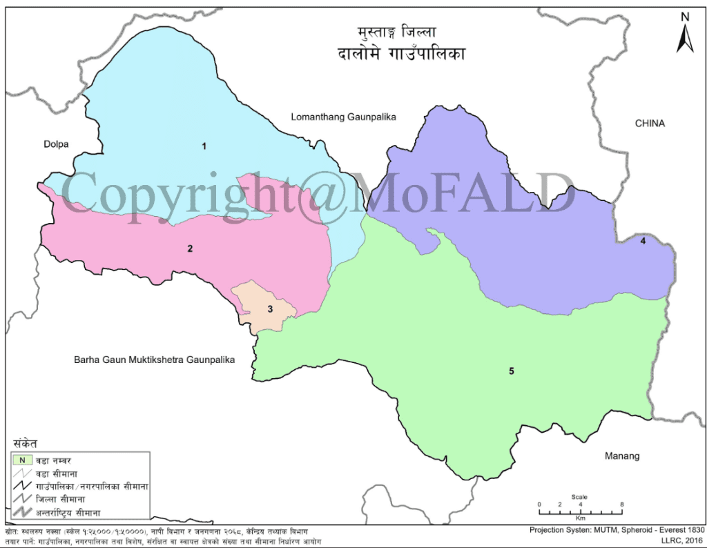 Dalome Rural Municipality Map Mustang