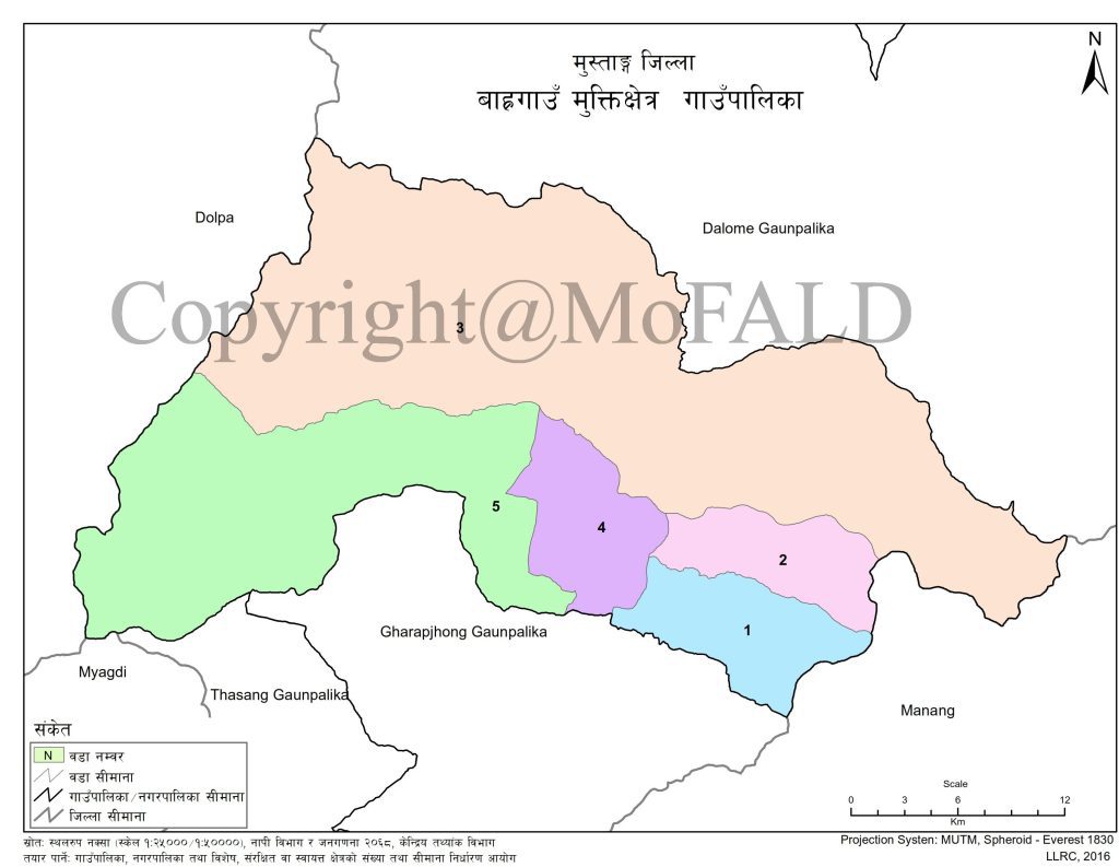 Barahgaun Mukticheetra Rural Municipality Map Mustang