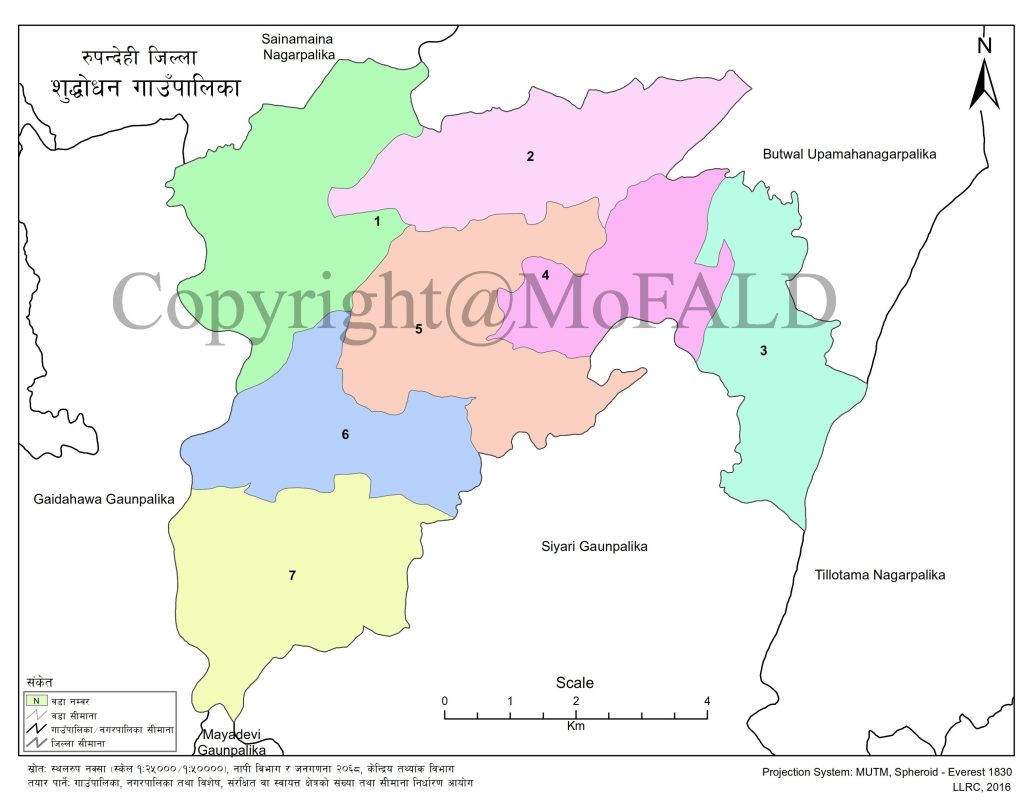 Sudhodhan Municipality Map Rupandehi