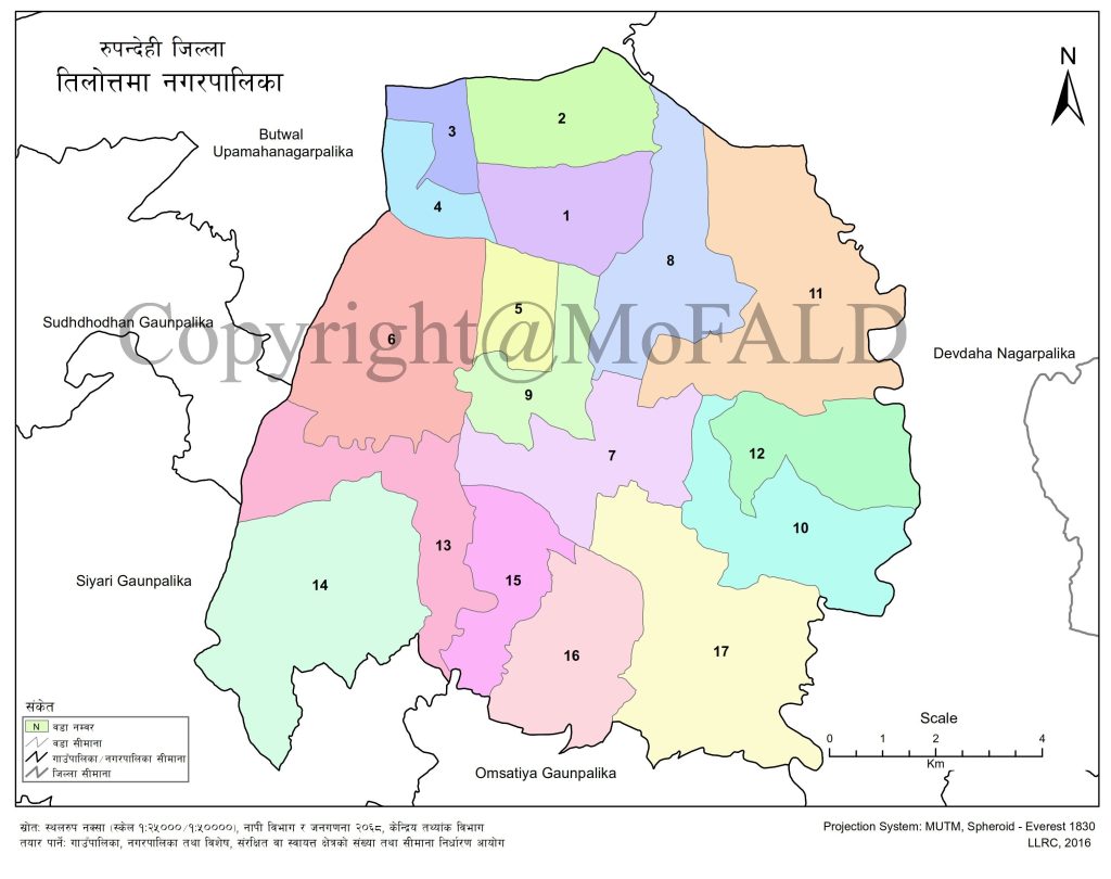 Tilotama Municipality Map Rupandehi